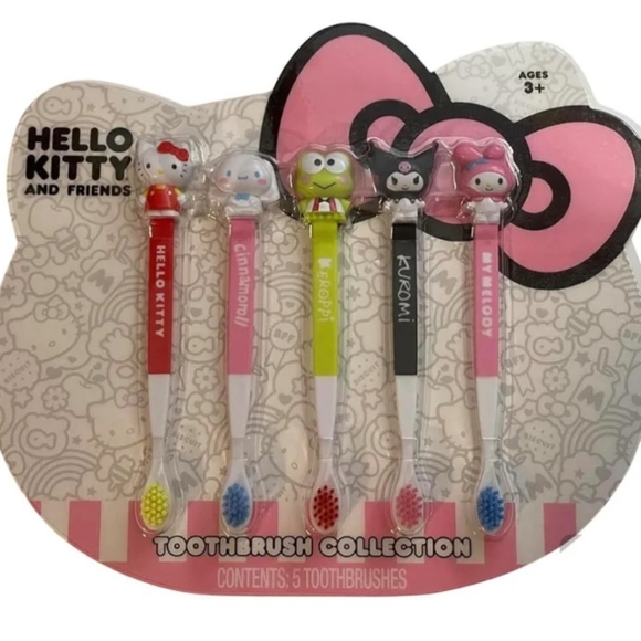 Brand New Hello Kitty And Friends Tooth Brush Collection Set Of 5 - Picture 1 of 2